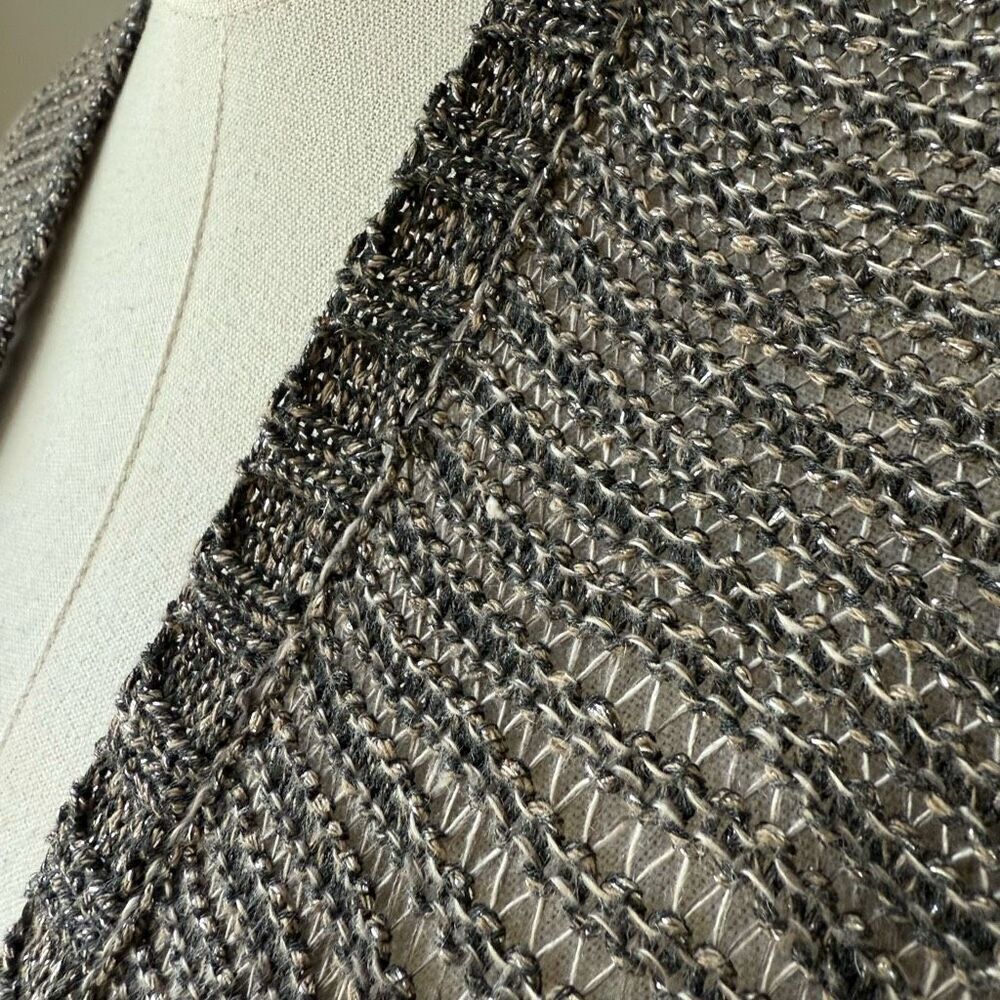Eileen Fisher Bronze Variegated Links Sparkle Shimmer Knit Oval Cardigan $278 XL - Picture 4 of 8